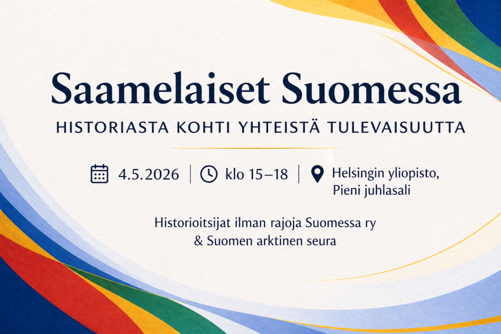 Saamelaiset Suomessa historiasta kohti yhteistä tulevaisuutta 4.5.2026 Helsingin yliopiston pieni juhlasali